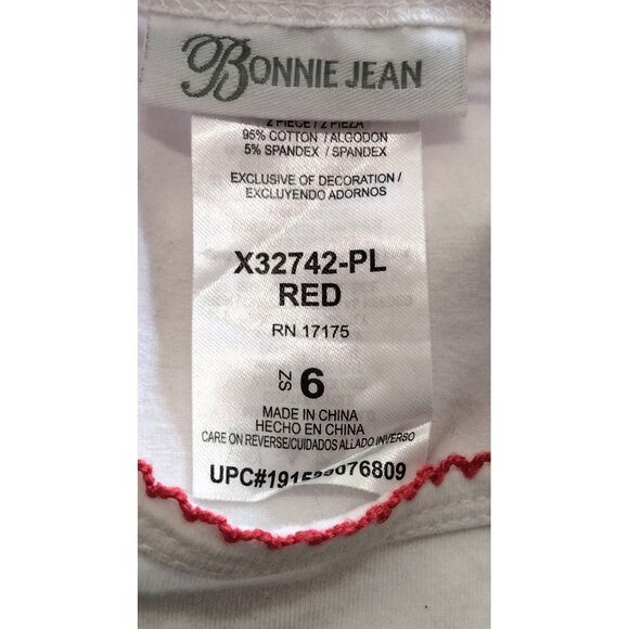Bonnie Jean Girls Size 6 Dress Tutu Rudolph Long Sleeve Holiday White Red - Picture 8 of 9